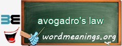 WordMeaning blackboard for avogadro's law